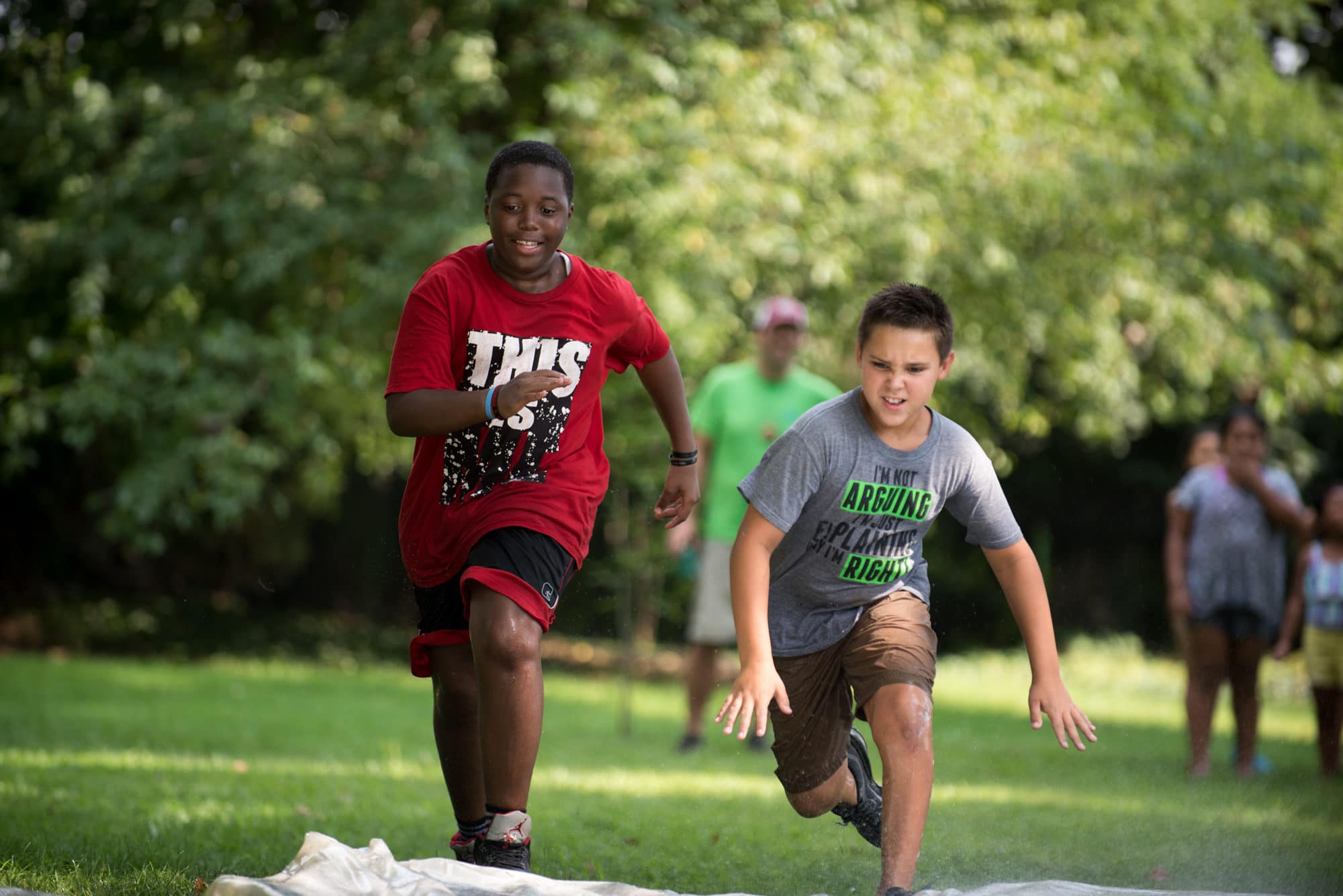 boys running together